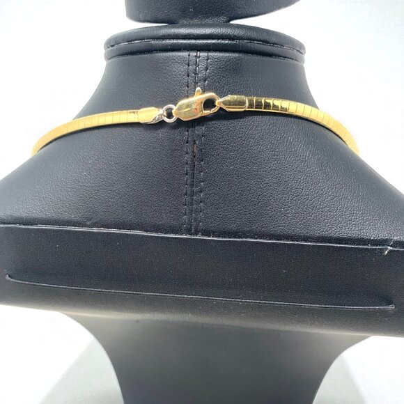 Two-Tone Gold & Silver Reversible Snake Chain Necklace Lobster Clasp 17"L - Picture 4 of 7